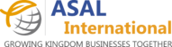 ASAL International logo with globe icon on the left, blue 'ASAL' and orange 'International', and the tagline 'Growing Kingdom Businesses Together'.